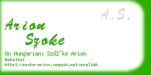 arion szoke business card